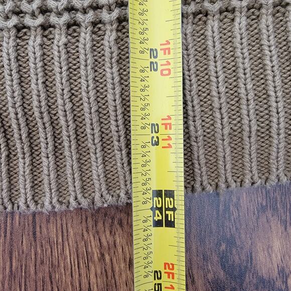 Old Navy Chunky Shaker Knit Sweater Olive Green Oversized Boxy XXL 100% Cotton - Picture 5 of 7